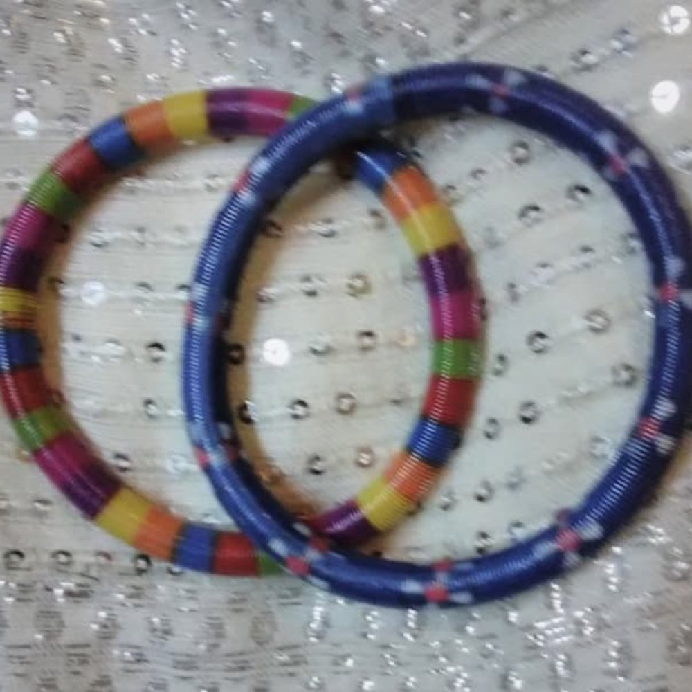 2 coiled wire stretchy bracelets